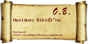 Opoldusz Bibiána névjegykártya
